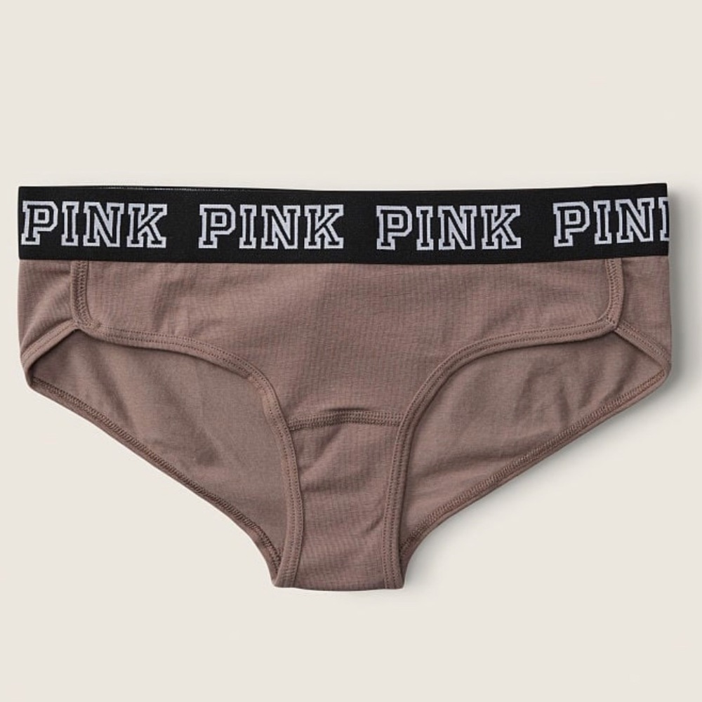 VICTORIA’S SECRET PINK NEW! LOGO HIPSTER UNDERWEAR PANTIES ICED COFFEE